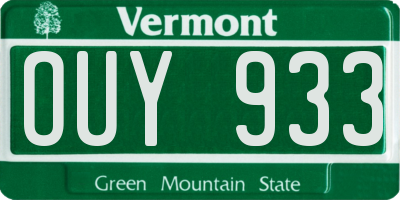 VT license plate OUY933