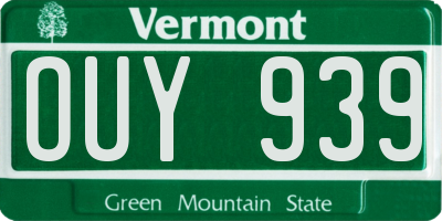 VT license plate OUY939