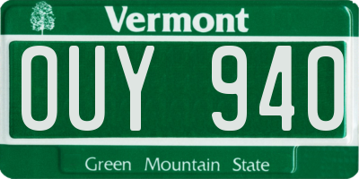 VT license plate OUY940