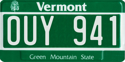 VT license plate OUY941