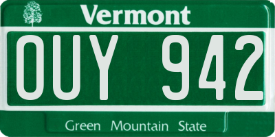VT license plate OUY942