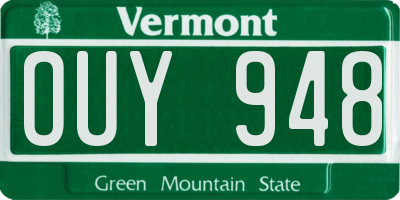 VT license plate OUY948