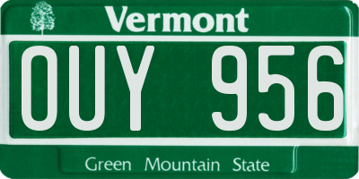 VT license plate OUY956