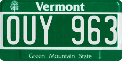 VT license plate OUY963