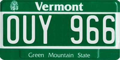 VT license plate OUY966