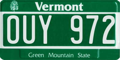 VT license plate OUY972
