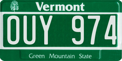 VT license plate OUY974
