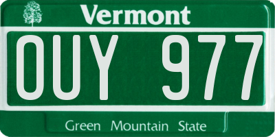 VT license plate OUY977