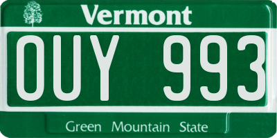 VT license plate OUY993