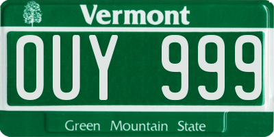 VT license plate OUY999