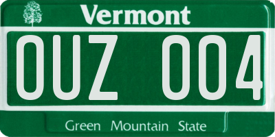 VT license plate OUZ004
