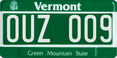 VT license plate OUZ009