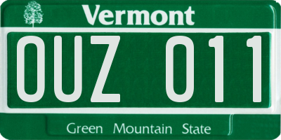 VT license plate OUZ011