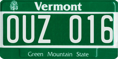 VT license plate OUZ016