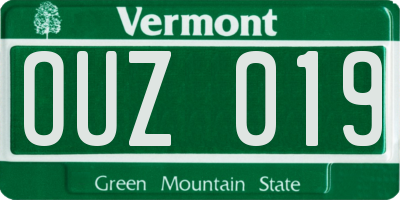 VT license plate OUZ019