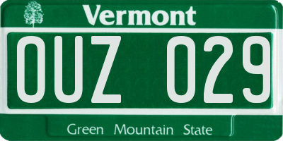 VT license plate OUZ029
