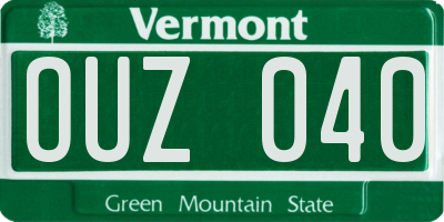 VT license plate OUZ040