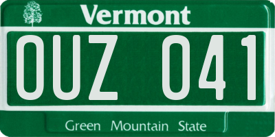 VT license plate OUZ041