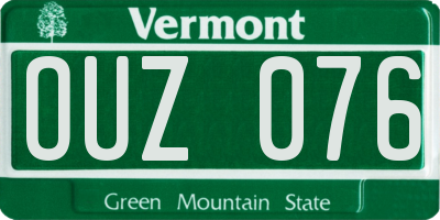 VT license plate OUZ076