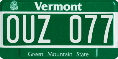 VT license plate OUZ077