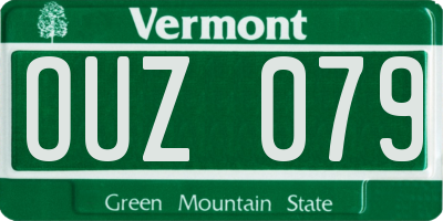 VT license plate OUZ079