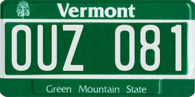 VT license plate OUZ081
