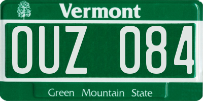 VT license plate OUZ084