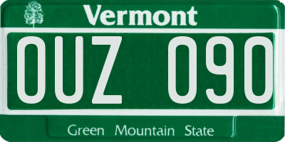 VT license plate OUZ090