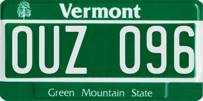 VT license plate OUZ096