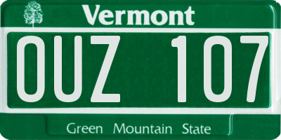 VT license plate OUZ107