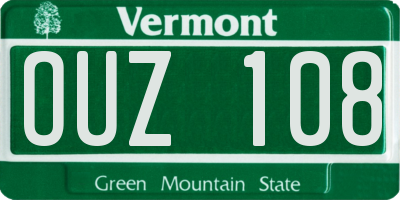 VT license plate OUZ108