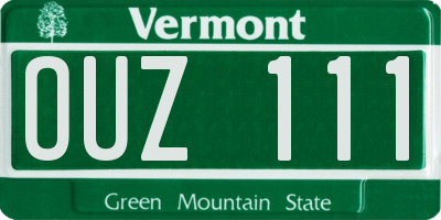 VT license plate OUZ111