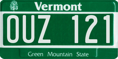VT license plate OUZ121