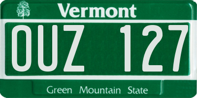VT license plate OUZ127