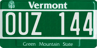 VT license plate OUZ144
