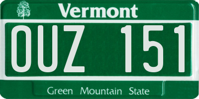 VT license plate OUZ151