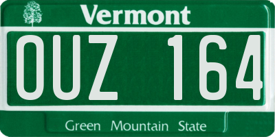 VT license plate OUZ164