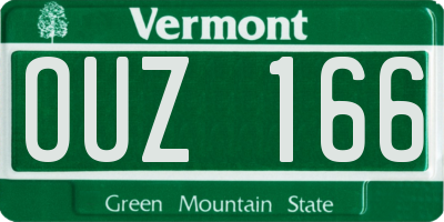 VT license plate OUZ166