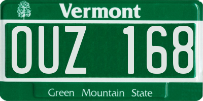 VT license plate OUZ168