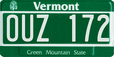 VT license plate OUZ172