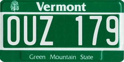 VT license plate OUZ179