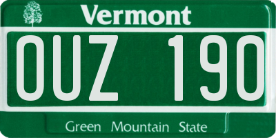 VT license plate OUZ190