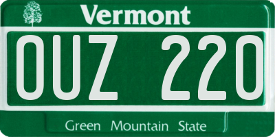 VT license plate OUZ220