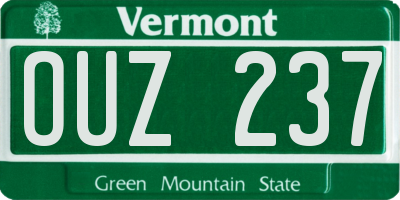 VT license plate OUZ237