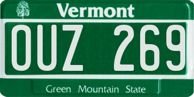 VT license plate OUZ269