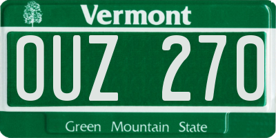 VT license plate OUZ270