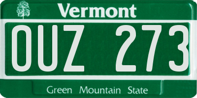 VT license plate OUZ273