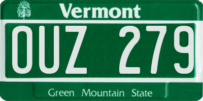 VT license plate OUZ279