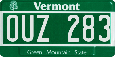 VT license plate OUZ283