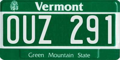 VT license plate OUZ291